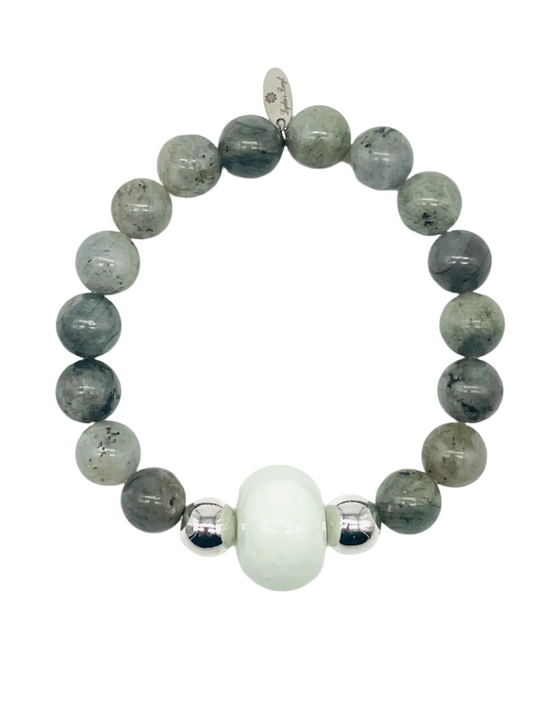 Labradorite, Jade, and Hematite Bracelet