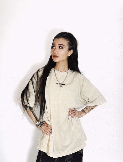 EE x LETTA Unisex 250G Acid Wash Oversized Tee