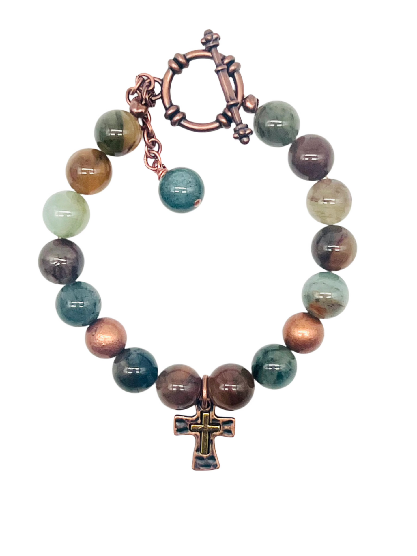Green Agate Copper Bracelet
