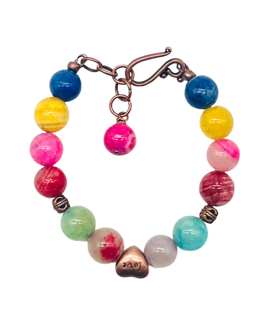Multi-Agate Copper Bracelet