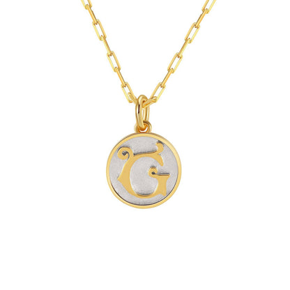 Saints Dainty Fancy Initial Pendant Necklace A-Z