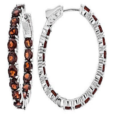 Garnet Inside Outside Hoops