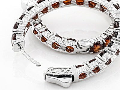 Garnet Inside Outside Hoops