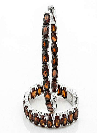 Garnet Inside Outside Hoops