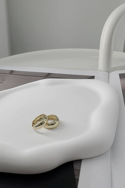 Gold Mini Hoop Dome Earrings