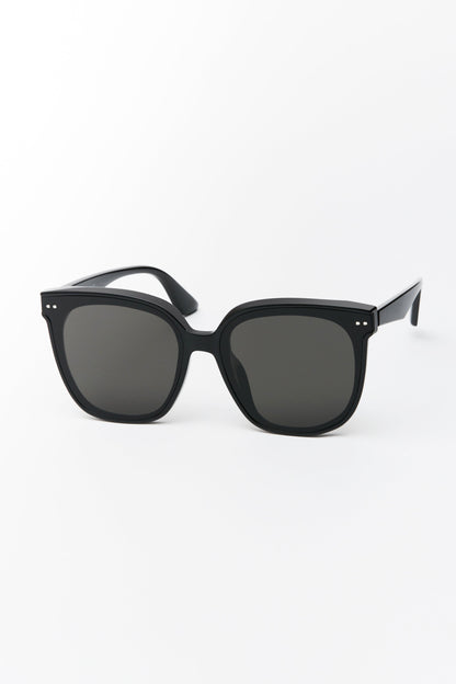 Hailey Large Rounded Sunglasses Black/Smoke Lens