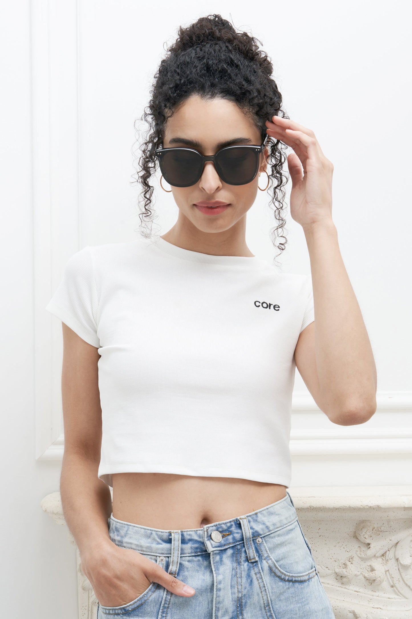 Hailey Large Rounded Sunglasses Transparent Grey/Smoke Lens