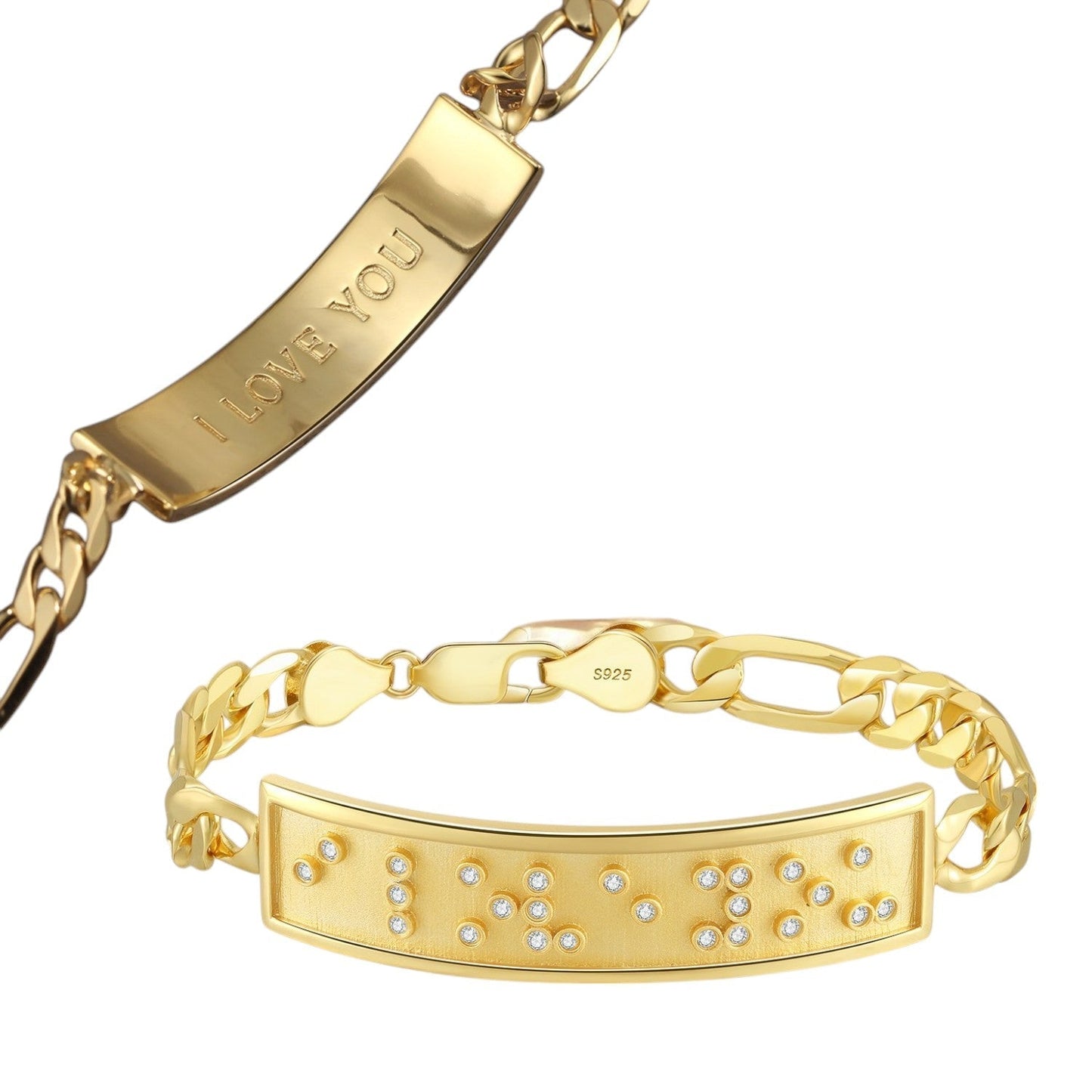 Touchstone I Love You ID Link Bracelet in Gold