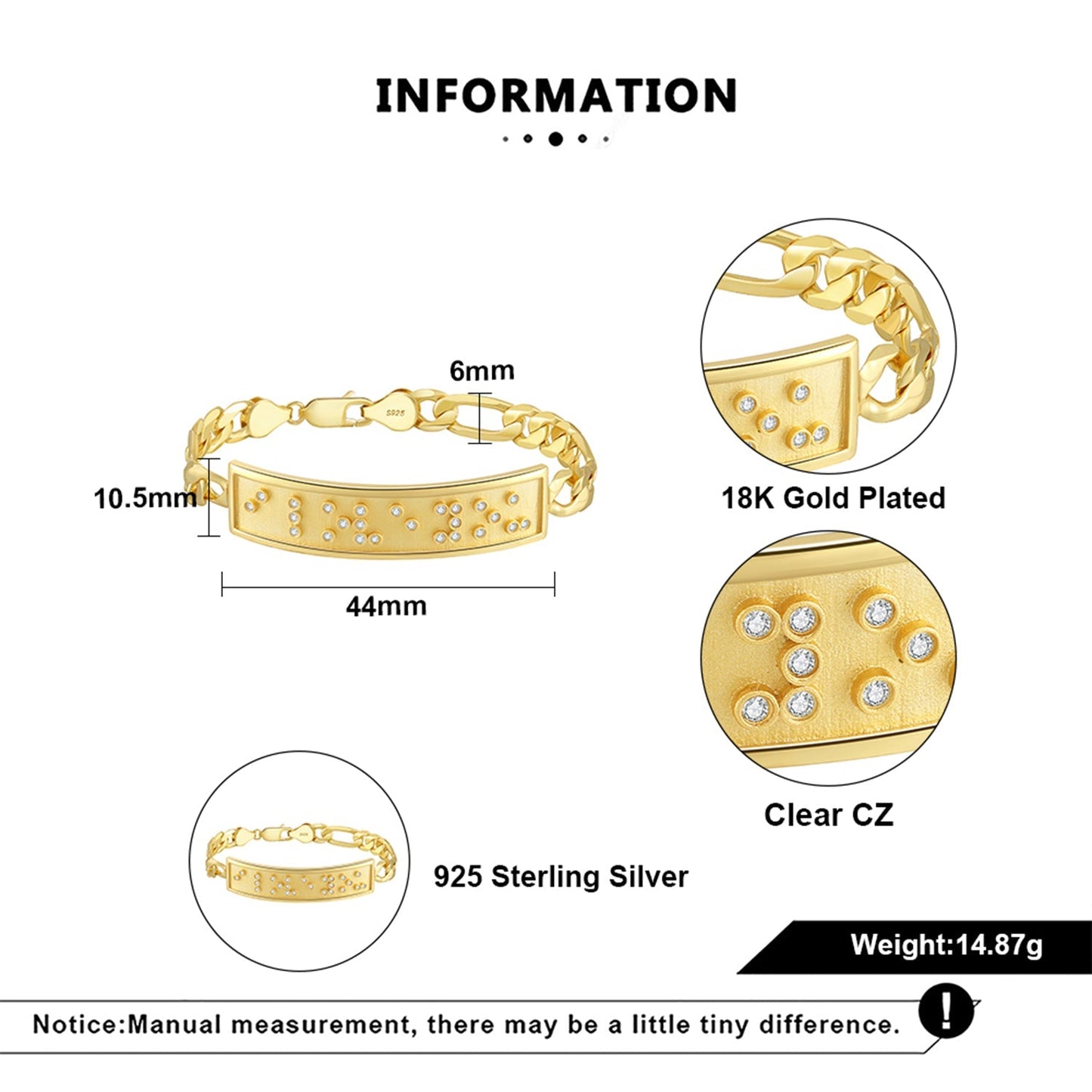 Touchstone I Love You ID Link Bracelet in Gold