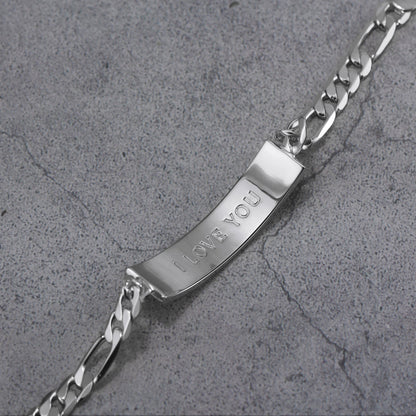 Touchstone I Love You ID Link Bracelet in Silver