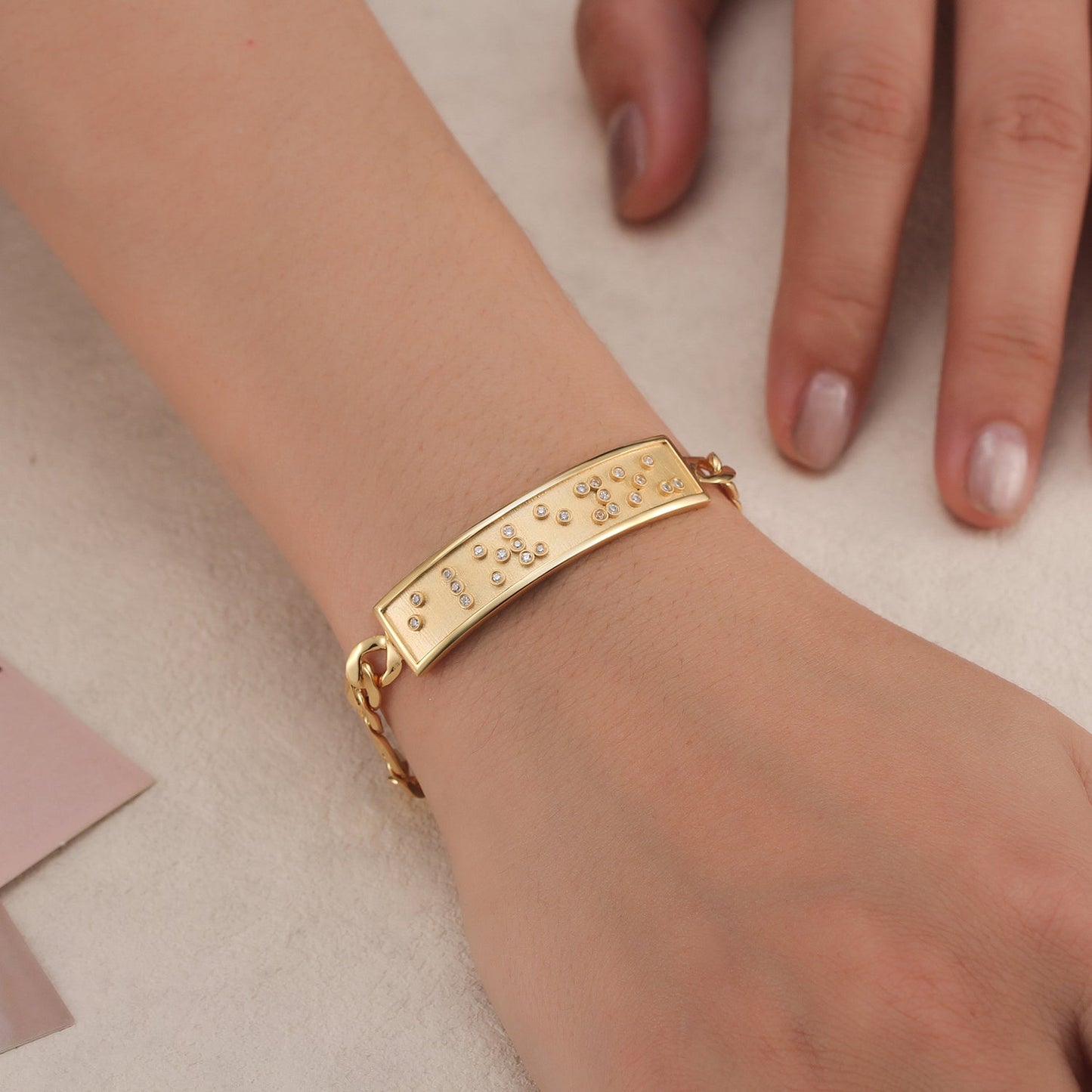 Touchstone I Love You ID Link Bracelet in Gold