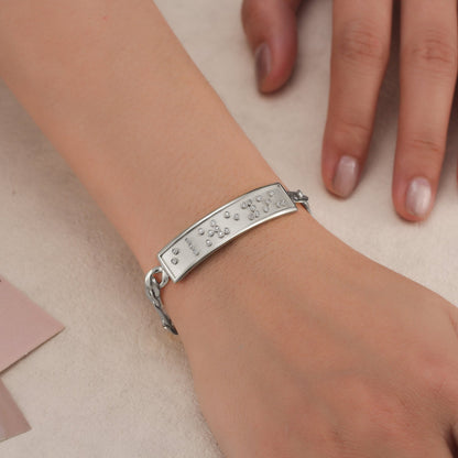 Touchstone I Love You ID Link Bracelet in Silver