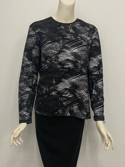 Black Silver Crinkle Top