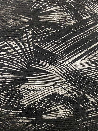 Black Silver Crinkle Top