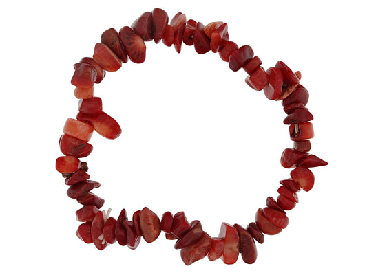 Red Coral Chip Bracelet