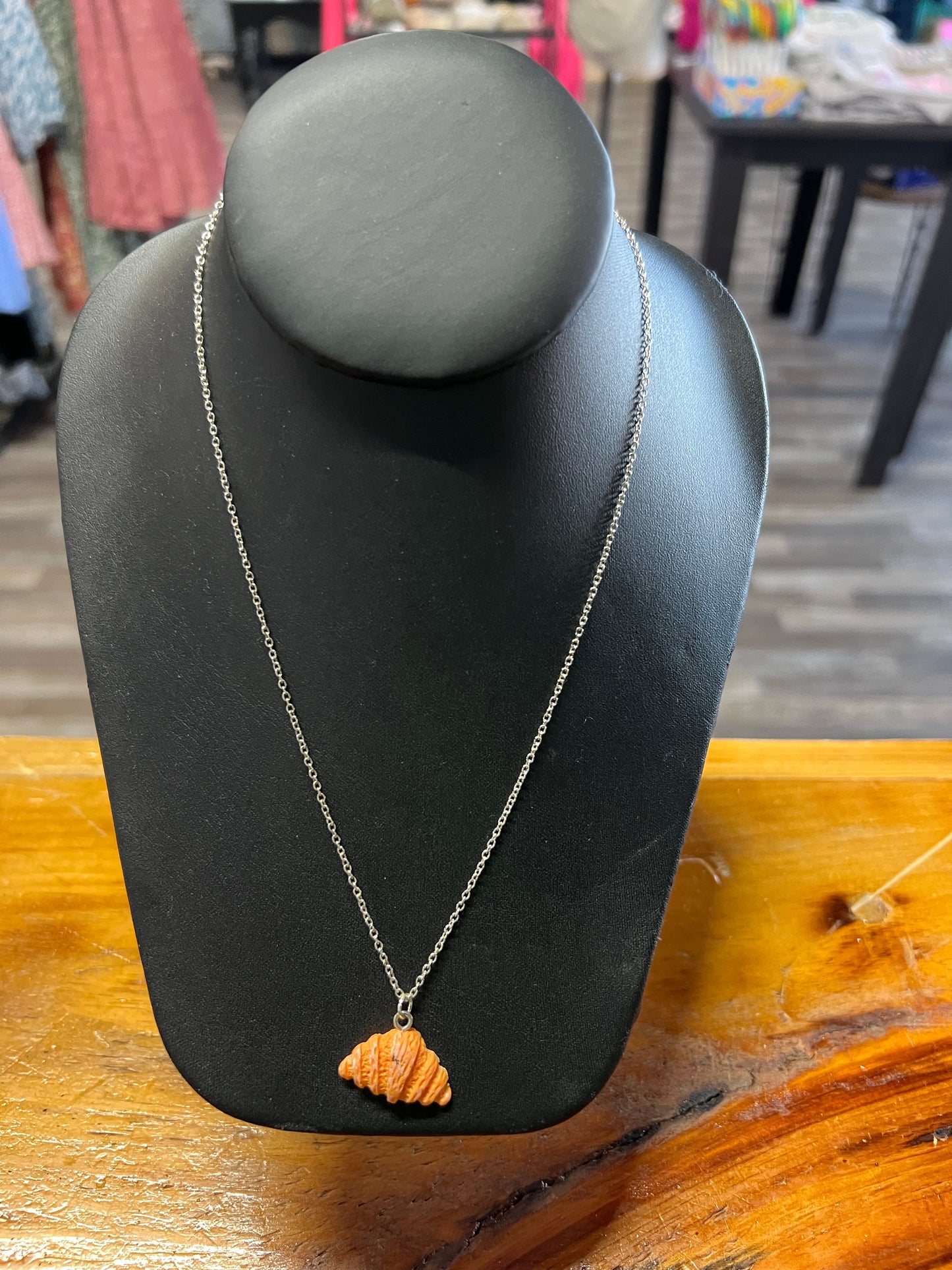 Croissant Charm .925 Sterling Silver Necklace