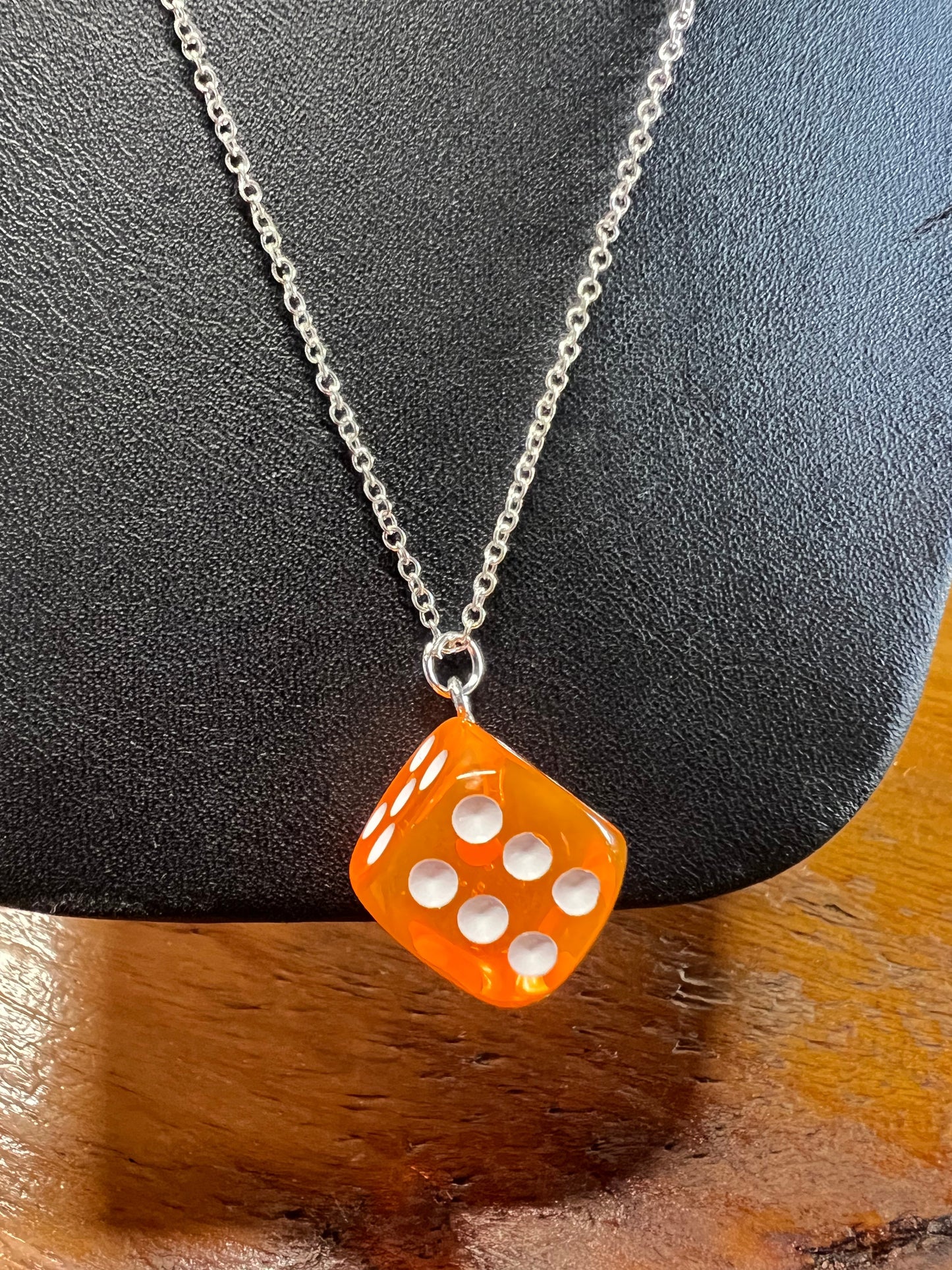 Dice Necklace .925 Sterling Silver Chain
