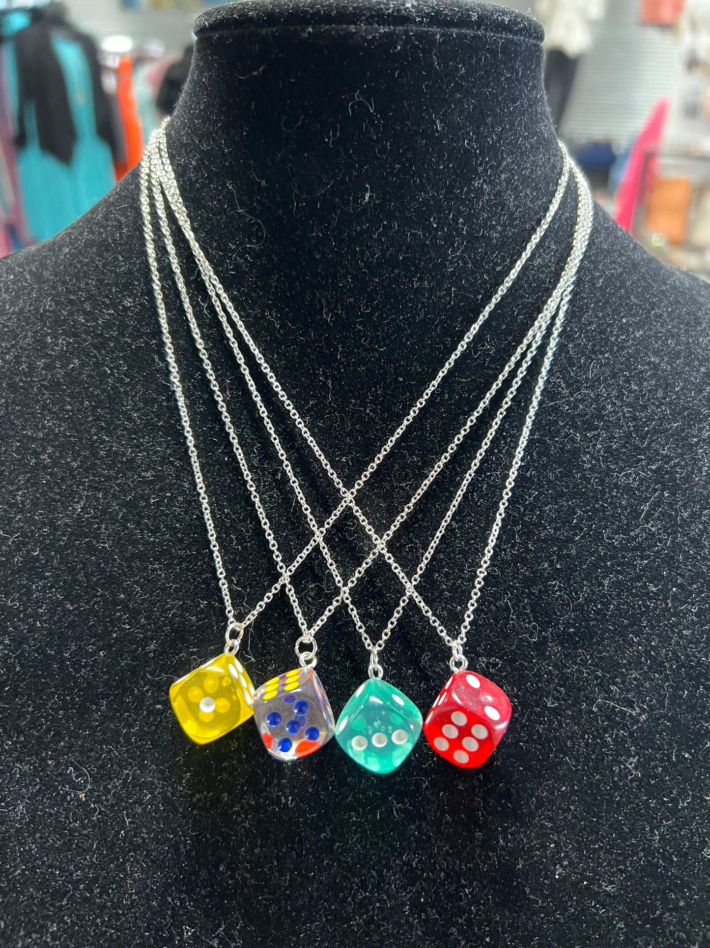 Dice Necklace .925 Sterling Silver Chain