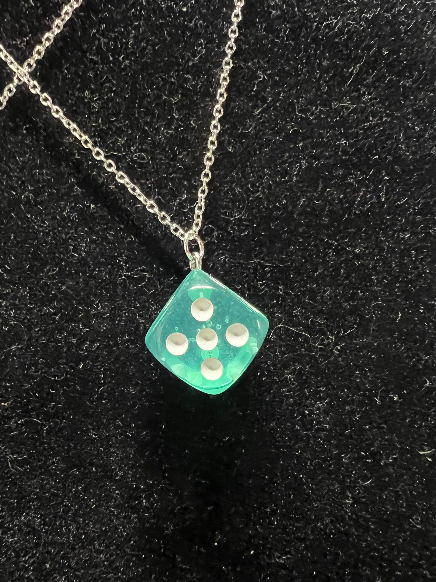 Dice Necklace .925 Sterling Silver Chain