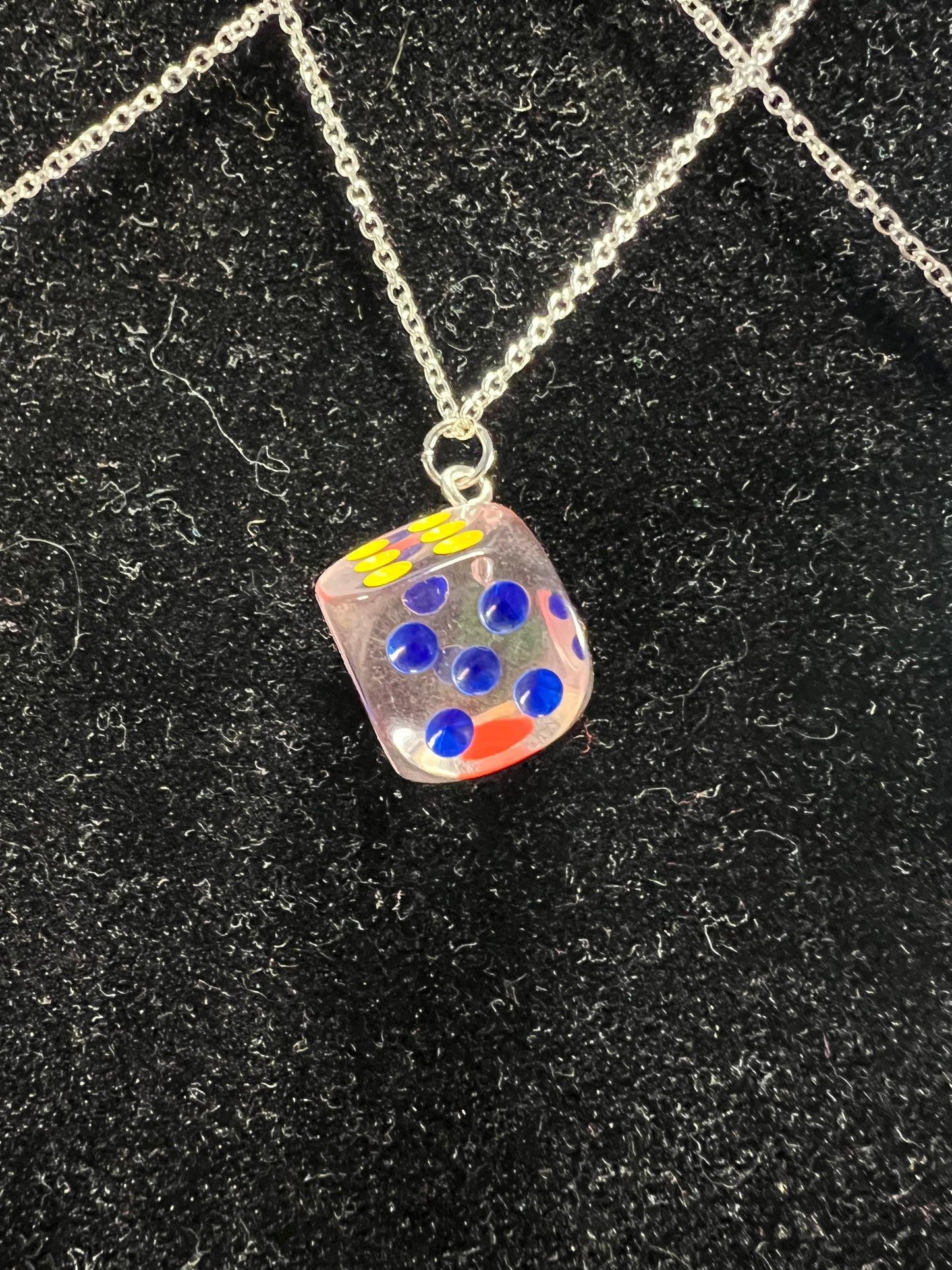 Dice Necklace .925 Sterling Silver Chain