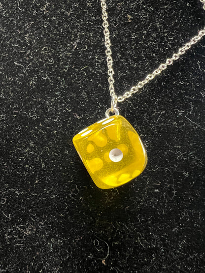 Dice Necklace .925 Sterling Silver Chain