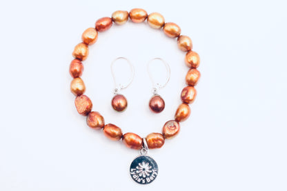 Rust Pearl Earrings