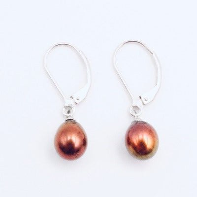 Rust Pearl Earrings