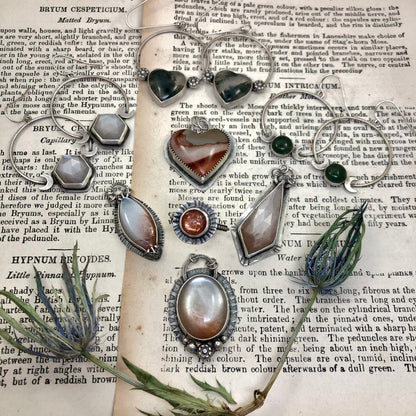 Moss Agate Hoops