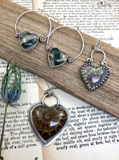 Moss Agate Hoops