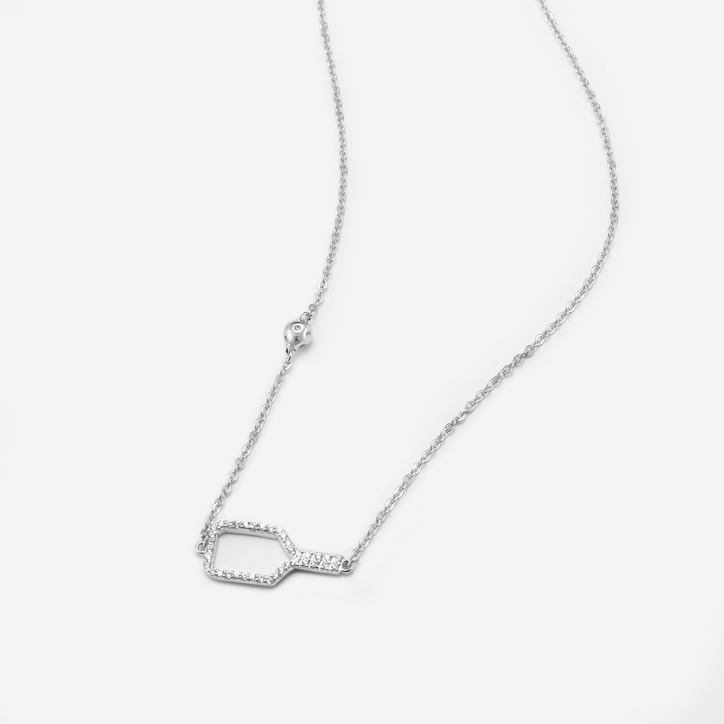 Pickleball Bella Bling Silver Necklace