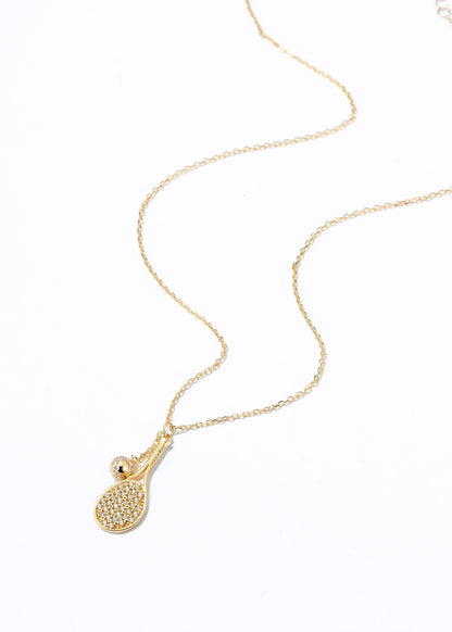 LoveMatch Tennis LOVE Bling Dainty Chain Gold Necklace