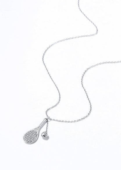 LoveMatch Tennis LOVE Bling Dainty Chain Silver Necklace