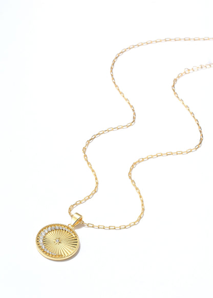 Saints Over The Moon Pendant Necklace Clear