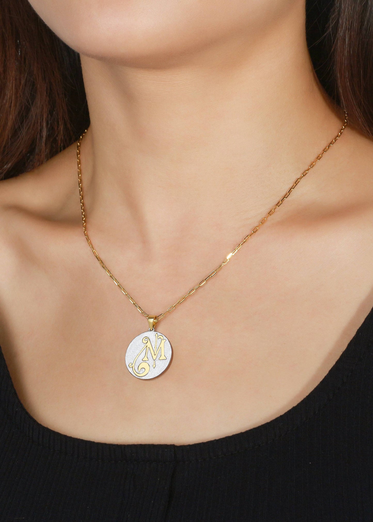 Saints & Saviors Fancy Initial Pendant Necklace A-Z