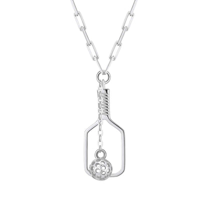 Pickleball The Mini Volley Necklace Silver
