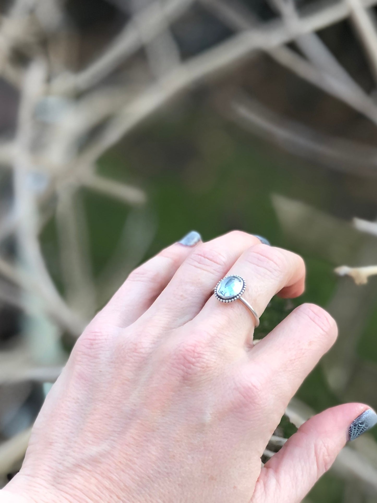 Oval Aquamarine Ring