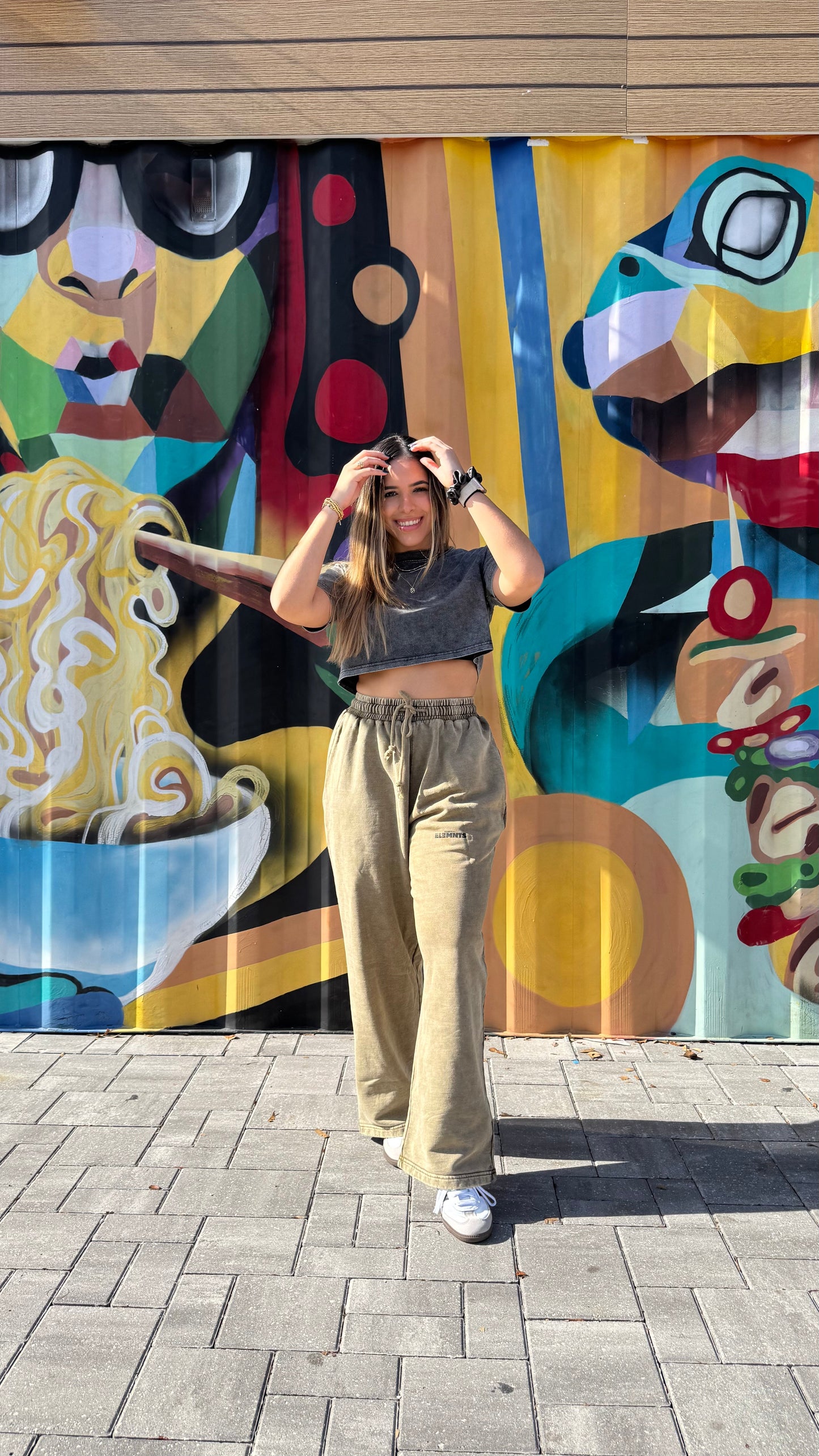 ESSNTIAL ELEMNTS Unisex 360G Acid Wash Wide Pants