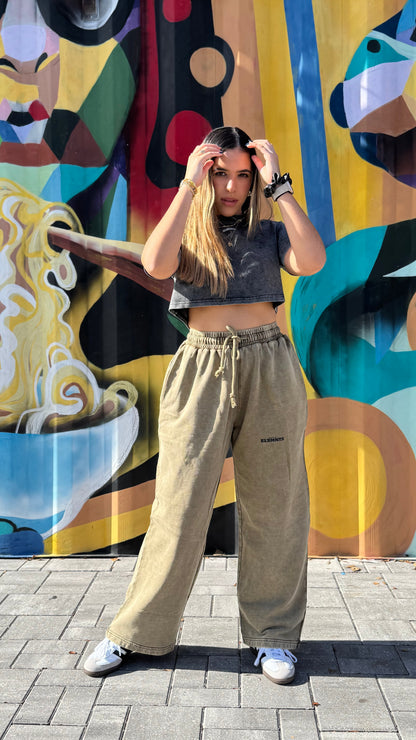 ESSNTIAL ELEMNTS Unisex 360G Acid Wash Wide Pants