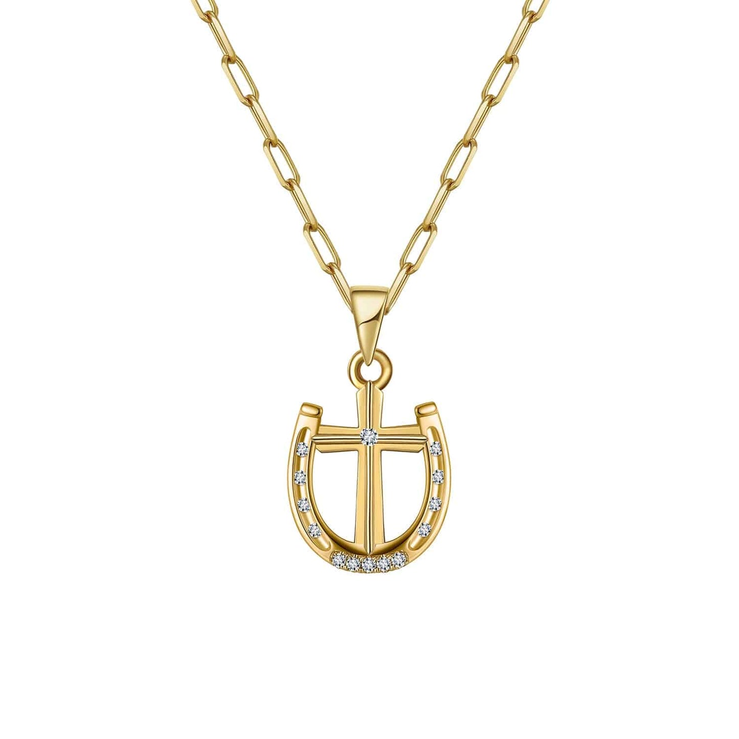 Saints FINE Rider's Prayer Solid Gold & Diamonds Mini Necklace