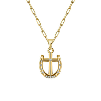 Saints FINE Rider's Prayer Solid Gold & Diamonds Mini Necklace