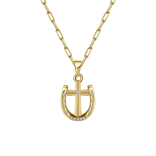 Saints FINE Rider's Prayer Solid Gold & Diamonds Mini Necklace