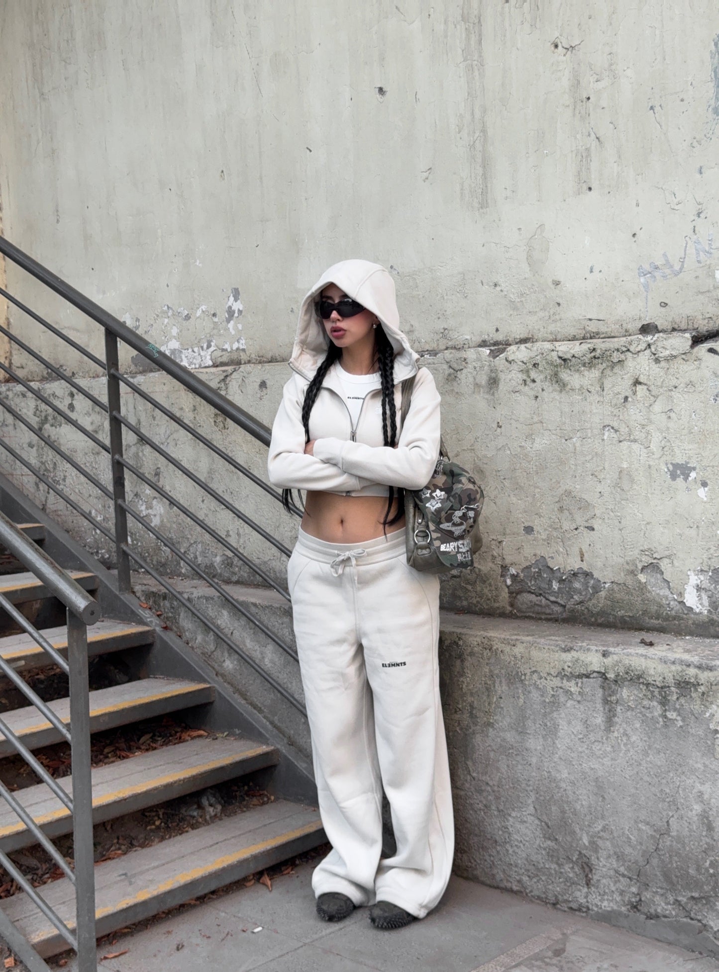 ESSNTIAL ELEMNTS Women's 320G Crop Street Hoodie