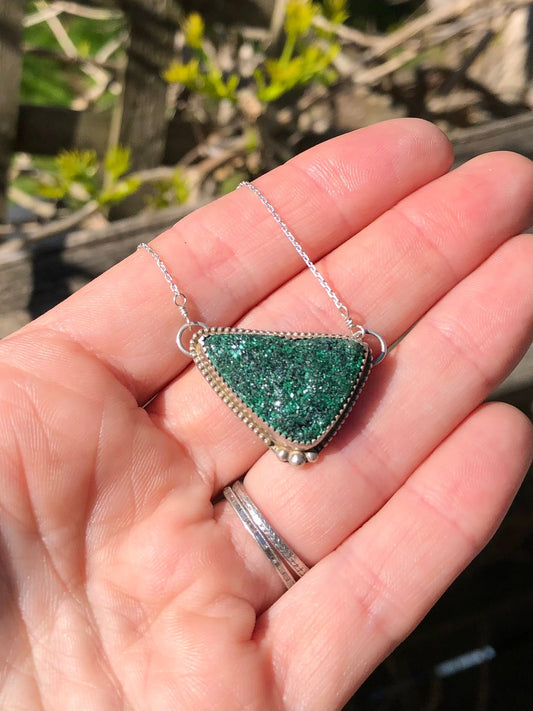 Malachite Druzy Pendant