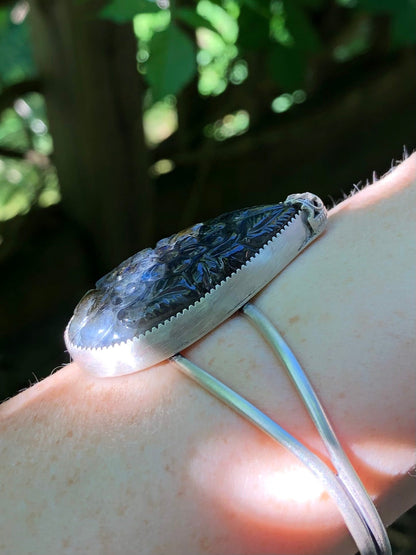 Carved Labradorite Cuff Bracelet