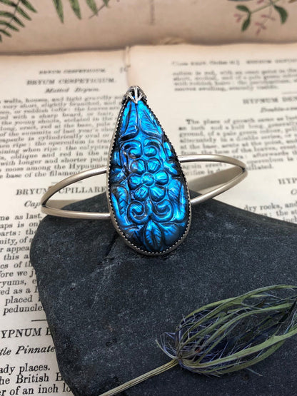Carved Labradorite Cuff Bracelet