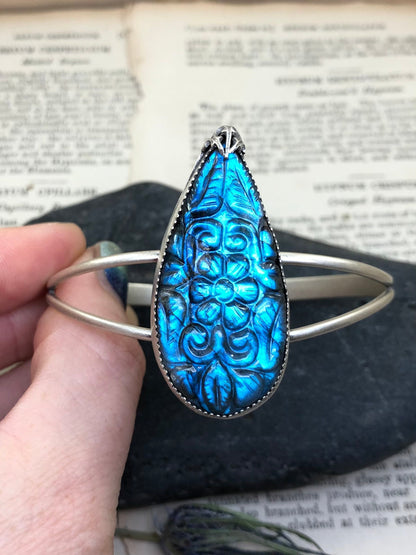 Carved Labradorite Cuff Bracelet