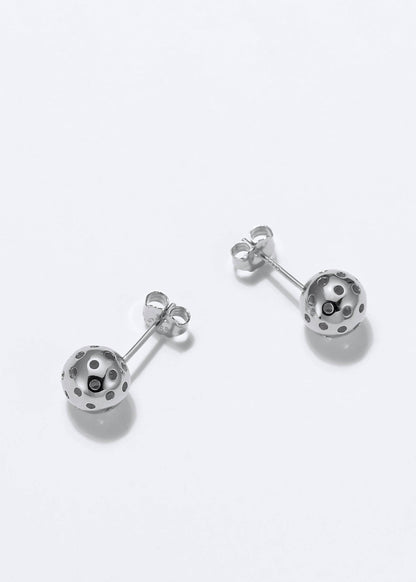 Pickleball Ball Stud Earrings SIlver