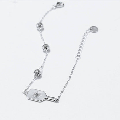 Pickleball Play It Forward Bracelet Silver