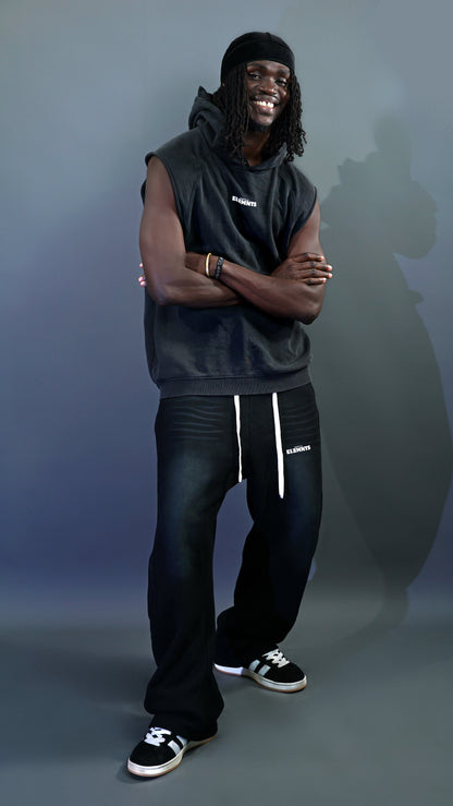 ESSNTIAL ELEMNTS Unisex Faded Curved Blade Sweatpants
