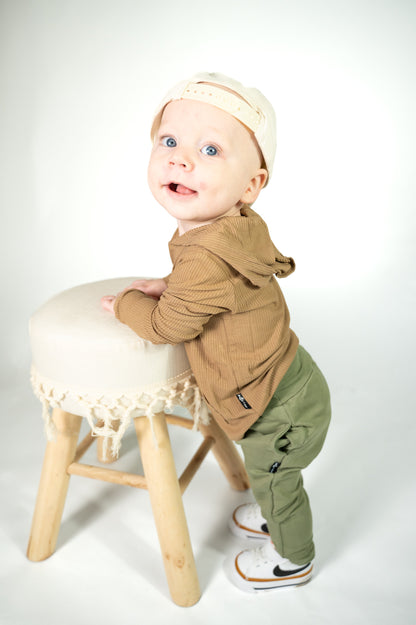 LONG SLEEVE HOODIE- Mocha